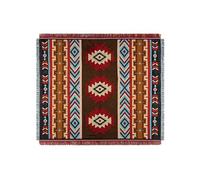 QIUMING Couvertures d'extérieur, Couverture de Pique-Nique de Camping, couvertures de lit décoratives Boho, Tapis de canapé à Carreaux, Tapis de Voyage, Glands en Lin