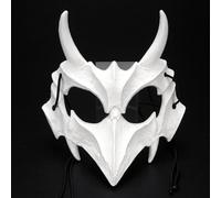 QIUMING Demi-Masque Squelette d'animaux pour Femmes et Hommes, Masque de Spectacle sur scène, Halloween, Carnaval, Cosplay pour Adultes, Masque Squelette de Loup Blanc et Noir, Tigre