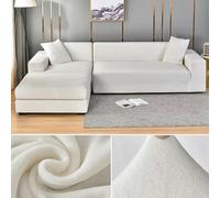 QIUMING Housse de canapé en Velours épais élastique 1/2/3/4 Places Housse de canapé pour Salon Velours Peluche en Forme de L Housse de canapé d'angle Housse de canapé