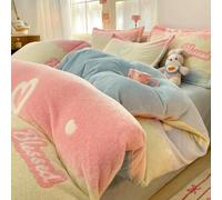 QIUMING Housse de Couette réversible en Velours Vert, Douce et agréable pour la Peau, Motif Fleurs et Plantes, pour Chambre d'adulte, literie d'hiver