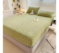 QIUMING Housse de Matelas en Taffetas de Couleur Unie, literie Chaude, Douce et Confortable, Drap-Housse de lit, Protection de Matelas antidérapante, Hiver 2023