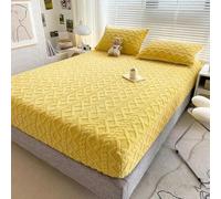 QIUMING Housse de Matelas en Taffetas de Couleur Unie, literie Chaude, Douce et Confortable, Drap-Housse de lit, Protection de Matelas antidérapante, Hiver 2023