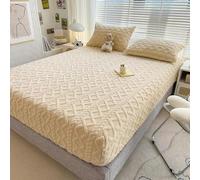 QIUMING Housse de Matelas en Taffetas de Couleur Unie, literie Chaude, Douce et Confortable, Drap-Housse de lit, Protection de Matelas antidérapante, Hiver 2023