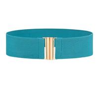 QIUMING Large ceinture élastique couleur unie Corset ceinture boucle en métal dame mode Cummerbands Stretch Cinch ceinture femmes taille ceinture