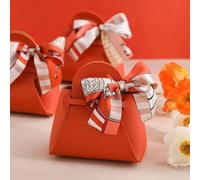 QIUMING Lot de 10 Mini Sacs Cadeaux en Cuir avec Ruban, Emballage Cadeau pour Demoiselle d'honneur, décoration de fête de Mariage, Saint-Valentin