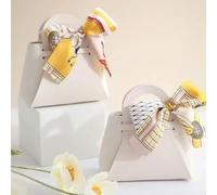 QIUMING Lot de 10 Mini Sacs Cadeaux en Cuir avec Ruban, Emballage Cadeau pour Demoiselle d'honneur, décoration de fête de Mariage, Saint-Valentin