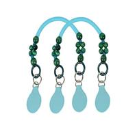 QIUMING Lot de 2 Anneaux en Perles de Bois et Sangles en PU avec poignées en Forme de Larme pour Sac à Main Classique Obag Mini pour Femmes et Filles