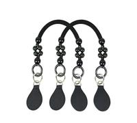 QIUMING Lot de 2 Anneaux en Perles de Bois et Sangles en PU avec poignées en Forme de Larme pour Sac à Main Classique Obag Mini pour Femmes et Filles