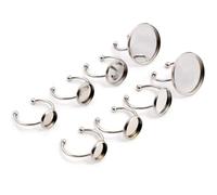 QIUMING Lot de 20 Supports de Bague réglables en Acier Inoxydable plaqué Or, Base Vierge pour cabochons en Verre de 6 à 20 mm