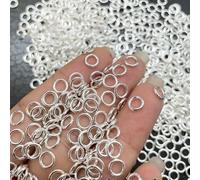 QIUMING Lot de 200 Anneaux Ouverts en Argent Sterling 925 Authentiques, connecteurs en Forme de O, Boucle de Liaison pour la Fabrication de Bracelets, de Bijoux et d'accessoires artisanaux