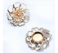 QIUMING Lot de 3 Boutons de Manchette en Alliage de Cristal avec Strass et Fleurs, pour Mariage, Banquet, Couture