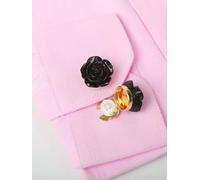 QIUMING Lot de 4 Cache-Boutons pour Chemises, Boutons de Manchette, Jolies Pinces à Boutons en Forme de Rose, pour Costume, Chemises, Boutons de Manchette, vêtements de Mariage