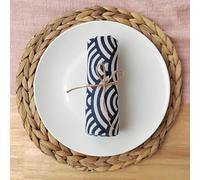 QIUMING Lot de 4 Serviettes de Table en Tissu de Style Japonais 40x40CM mélange de Coton Polyester Cuisine Table à Manger Restaurant de Mariage