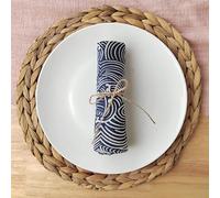 QIUMING Lot de 4 Serviettes de Table en Tissu de Style Japonais 40x40CM mélange de Coton Polyester Cuisine Table à Manger Restaurant de Mariage