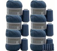 QIUMING Lot de 6 pelotes de Laine en Cachemire pour Tricoter et Crocheter à la Main des Pulls, écharpes, Chapeaux, châles, Cardigans et Gants - Fil Doux et Chaud