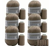 QIUMING Lot de 6 pelotes de Laine en Cachemire pour Tricoter et Crocheter à la Main des Pulls, écharpes, Chapeaux, châles, Cardigans et Gants - Fil Doux et Chaud