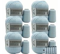 QIUMING Lot de 6 pelotes de Laine en Cachemire pour Tricoter et Crocheter à la Main des Pulls, écharpes, Chapeaux, châles, Cardigans et Gants - Fil Doux et Chaud