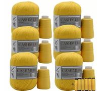 QIUMING Lot de 6 pelotes de Laine en Cachemire pour Tricoter et Crocheter à la Main des Pulls, écharpes, Chapeaux, châles, Cardigans et Gants - Fil Doux et Chaud