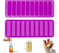QIUMING Moule en silicone pour de glace en bâton long bac à glaçons pour bouteille d'eau Silicone Bacs à Glaçons Pour boissons glacées, whisky et cocktails (violet, 10 cubes)