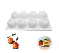 QIUMING Moule en silicone pour fruits et oranges 3D moule en silicone orange Moule à gâteau au fudge en silicon Pour la cuisson du savon, de la gelée, du pudding, des cupcakes, de la crème glacée