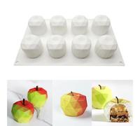 QIUMING Moule Silicone 3D en Forme de Pomme pour Noël - Fruits, Gâteau, Mousse, Pudding, Muffin, Chocolat - Anti-Adhésif (A)