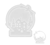 QIUMING moule silicone bougeoir pour chandelier coeur Moule en résine époxy pour Bougeoir aromathérapie moule 3D bougeoir coeur Pour la décoration de la maison (Maison de Noël)
