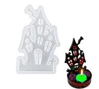 QIUMING moule silicone bougeoir pour chandelier Moule en résine époxy pour Bougeoir aromathérapie Silikonformen Gießformen Häuser Pour la décoration de la maison(Maison d'halloween)