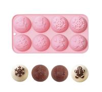 QIUMING Moules Silicone Chocolat Chaud Demi-Sphère moules ronds de Noël en silicone pour chocolats Pour faire du chocolat, de la gelée, de la mousse dôme, du gâteau (rose, 5 * 5 * 2.7cm)