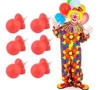 QIUMING Nez de Clown Rouge Clown Nose Nez Rouge de Clown Nez De Clown Nez de Clown avec Bande élastique pour déguisements Halloween Carnaval Cosplay ou Autres soirées Party (Faire Un Bruit, 6)