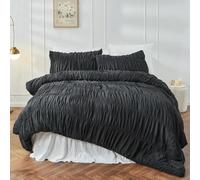 QIUMING Parure de lit Toutes Saisons avec Housse de Couette et taie d'oreiller, Style bohème, Effet froissé et Moelleux, pour lit Double ou Queen Size