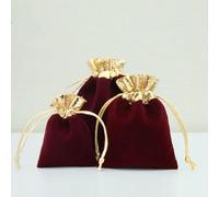 QIUMING Pochette en Velours à Bouche dorée, avec Cordon de Serrage, Grands Sacs à Bijoux en Flanelle, Sac Cadeau de Poche pour Bonbons de Mariage, 10 pièces/lot