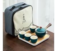 QIUMING Théière Portable en Forme de meulage de Pierre exquise, Ensemble de Tasses de théière Faites à la Main, Cadeau de cérémonie du thé Chinois, Tasse de thé Kungfu, Service à thé Unique