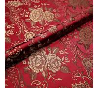 QIUMING Tissu Brocart 250 cm x 75 cm, Tissu satiné, Imitation Soie