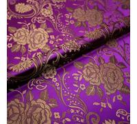 QIUMING Tissu Brocart 250 cm x 75 cm, Tissu satiné, Imitation Soie