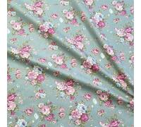 QIUMING Tissu en Coton à Fleurs Roses Vintage 160 x 50 cm, literie en Coton, vêtements en Coton, Anneau pour Cheveux