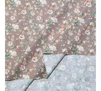 QIUMING Tissu en Coton à Fleurs Roses Vintage 160 x 50 cm, literie en Coton, vêtements en Coton, Anneau pour Cheveux