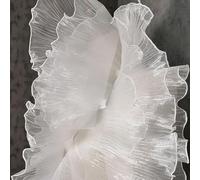 QIUMING Tissu en Dentelle à Volants ondulés, 1 mètre, Plis pour Robe de mariée, Accessoires pour vêtements, Tissus de styliste, 15CM de Large