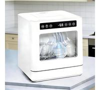 QIUNAOZI Lave-Vaisselle Compact Miniature, Lave 8 Bols Et Assiettes, Double Jet À 360°, Double Arrivée d'eau, Température Maximale De 75 °C/167 °F, Idéal pour Les Appartements Et Les Camping-Cars