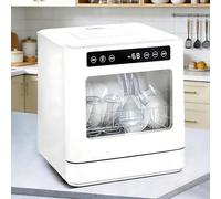 QIUNAOZI Lave-Vaisselle De Comptoir À 5 Programmes, Double Arrivée d'eau, Double Jet d'eau À 360°, Lavage De 8 Bols Et Assiettes, Température Maximale De 75 °C (167 °F), Idéal pour 2 À 4 Personnes