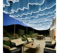 QIUNAOZI Rideau De Plafond Lumineux pour Mariage,Raffiné Et Romantique,100 Mètres De Long,5 Sections De 20 M,pour Les Anniversaires/Les Fêtes/Les Mariages Blueveilwhitelight-40cmheight