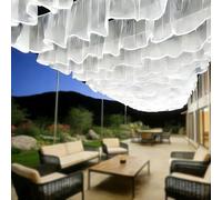 QIUNAOZI Rideau De Plafond Lumineux pour Mariage,Raffiné Et Romantique,100 Mètres De Long,5 Sections De 20 M,pour Les Anniversaires/Les Fêtes/Les Mariages Whiteveilwhitelight-40cmheight