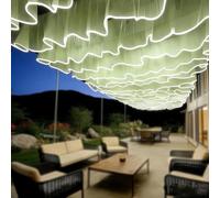QIUNAOZI Rideau De Plafond Lumineux pour Mariage,Raffiné Et Romantique,100 Mètres De Long,5 Sections De 20 M,pour Les Anniversaires/Les Fêtes/Les Mariages Greenveilwhitelight-40cmheight