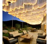 QIUNAOZI Rideau De Plafond Lumineux pour Mariage,Raffiné Et Romantique,100 Mètres De Long,5 Sections De 20 M,pour Les Anniversaires/Les Fêtes/Les Mariages Whiteveilwarmlight-40cmheight