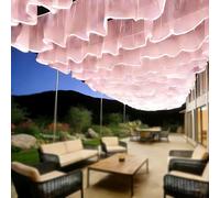 QIUNAOZI Rideau De Plafond Lumineux pour Mariage,Raffiné Et Romantique,100 Mètres De Long,5 Sections De 20 M,pour Les Anniversaires/Les Fêtes/Les Mariages Pinkveilwhitelight-40cmheight