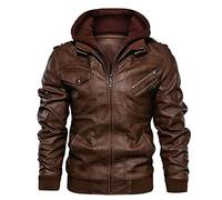QIUNI Nouvelles vestes en cuir pour hommes Automne Casual Moto Veste Motard Manteaux en cuir Vêtements
