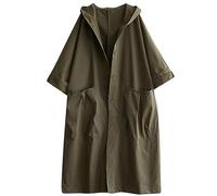 QIUNI Printemps Automne Ttrench Coat Femme Poitrine Mono-Poitrine Mi-Long Femmes Tanteau de Trench Khaki Coupe-Vent Poche Femelle