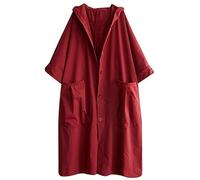 QIUNI Printemps Automne Ttrench Coat Femme Poitrine Mono-Poitrine Mi-Long Femmes Tanteau de Trench Khaki Coupe-Vent Poche Femelle