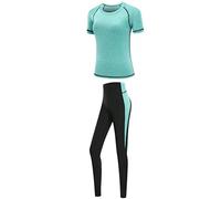 QIUNI Séchage Rapide Femmes Sportswear 4PCS Set Fitness Gym Yoga vêtements Costume Ensembles Manteau + Soutien-Gorge + t Shirt + Leggings entraînement Course à Pied