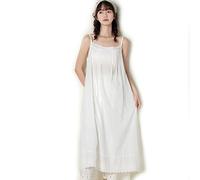 QIUNI Sweet Mori Girl Spaghetti Strap Dress Women Summer Cotton Linen Suspender Sling Dress All Match Underdress Petticoat