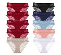 QIUNI WarmSteps 10PCS/Set Women's Panties Lace Female Underwear Soft Cozy Briefs Sweet Sexy Lingerie Satin Panty Breathable Underpants